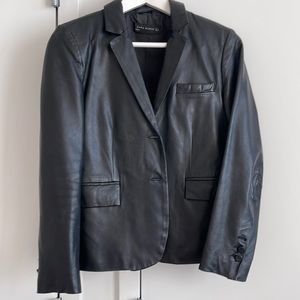 Zara leather suit jacket